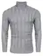 COOFANDY Herren Strickpullover Zopftmuster Slim Fit Pullover Rollkragen Feinstrick Pullover Männer Lamarmshirt Sweatshirt Grau M