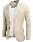 COOFANDY Herren Blazer Sportlich Anzugjacke Regular Fit mit 2 Knöpfen Khaki