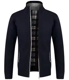 Strickjacken für Herren Strickjacke Cardigan Trachtenjacke Herren Fleecejacke Winter Herren Marineblau M