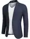COOFADNY Herren Blazer Sportlich Anzugjacken Sakko Männer Regular Fit Casual Sportsakko mit 2 Knöpfe Dunkelblau M