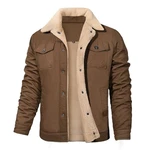 Vancavoo Jacke Herren Übergangsjacke Winterjacke Stehkragen Winterparka mit Taschen Kaffee