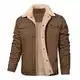 Vancavoo Winterjacke Herren Fleecejacke Übergangsjacke Winter Jacke Wärme Fleece Gefütterte Jacken Stehkragen Winterparka mit Taschen,Kaffee,M