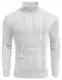 COOFANDY Herren Rollkragen Pullover Strick Langarmshirt Slim fit Freizeit Winterpullover Pulli Basic Männer Pullover Weiß M