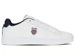 Herren Court Shield II Sneaker, WHT/Peacot/SMBA RED, 41 EU
