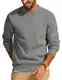 PJ PAUL JONES Strickpullover Herren Langarm Feinstrick Pullover Einfarbig Basic Texured Pullover (Hellgrau, M)