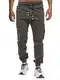 LIUPMWE Herren Hose Chino Cargo Hose Jogginghose Herren Baumwolle Casual Sweatpants Herren Freizeithose Elastische Pants Taille mit Kordelzug Taschen,M,Grau-New