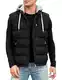 Vancavoo Weste Herren Winter Steppweste mit Kapuze Leicht Winterweste Outdoor Daunenweste Ärmellose Jacke Gilet Sportweste Übergangsjacke Herren-westen,Schwarz,M