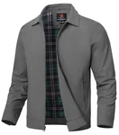YSENTO Herren Jacke Bomberjacke Sommer Leichte Übergangsjacke Fliegerjacke Windbreaker Blouson Jacke Dunkelgrau