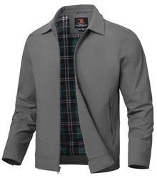 YSENTO Herren Jacke Bomberjacke Sommer Leichte Übergangsjacke Fliegerjacke Windbreaker Blouson Jacke Dunkelgrau