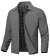 YSENTO Herren Jacke Bomberjacke Sommer Leichte Übergangsjacke Fliegerjacke Windbreaker Blouson Jacke(Dunkelgrau,S)