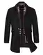 Vancavoo Mantel Herren Winter Wintermantel Slim Fit Business Wollmantel Winterjacke Warmer Trenchcoat Jacken Herrenmantel mit Abnehmbaren Karierten Schals,Schwarz,M