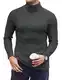 Ekouaer Rollkragenpullover Herren Rollkragenshirt Thermooberteile Dünn Pullover Langarmshirt Thermounterwäsche Herbst Winter Warm Basismodell Slim Fit, Dunkelgrau, M