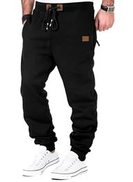 Herren Jogginghose Warme Gefütterte Trainingshose Sporthose Fitness Jogger Sweatpants Trainingshose Herren mit Taschen Regular Fit Schwarz M