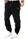 Meilicloth Herren Jogginghose Warme Gefütterte Trainingshose Sporthose Fitness Jogger Sweatpants Trainingshose Herren mit Taschen Regular Fit Schwarz M