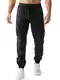 JMIERR Cargohose Herren Lang Jogger Sporthose Elastischer Taille mit Kordelzug Sweatpants Herren mit Taschen,Schwarz M