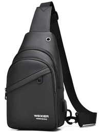 Brusttasche Sling Bag Herren Kleine Umhängetasche Outdoor Wasserdicht Lässige Herrentasche Leichte Riementasche für Arbeit Reisen Wandern Alltag usw. (C-Schwarz)