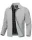 donhobo Leicht Sommerjacke Herren Bomber Jacke Frühling Herbst Übergangsjacke Herrenjacke Blouson Jacke mit Reißverschluss Taschen, Hellgrau, M