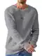 Elegancity Herren Rundrals Pullover Grau Einfarbig Strickpullover Loose Fit Grobstrick Pulli Warm Sweater Langarmshirt M