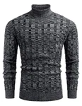 COOFANDY Herren Rollkragenpullover Zopfmuster Basic Slim Fit PAT8