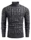 COOFANDY Herren Rollkragenpullover Zopfmuster Strickpullover Melange Langarmpullover Roll Neck Männer Sweater PAT8 M