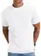 NITAGUT T-Shirts for Herren Baumwolle Rundhals Kurzarm Shirt Vintage Casual Slim Fit Sommer Tee Shirts,Weiß,M