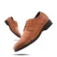 Hitmars Derby Schuhe Herren Anzugschuhe Halbschuh Lederschuhe Business Schuhe Oxford Hochzeitsschuhe Brogues Schnürhalbschuhe Formale 2-Braun 41