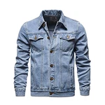 ZF YLYH Herren Jeansjacke Jacken Gewaschener Denim Übergangsjacke Frühlings Herbst Jacke Mantel Vintage Herrenjacke Klassische Denim Cargo Coat Slim Fit Jacket Übergangs Blau