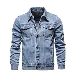 ZF YLYH Herren Jeansjacke Jacken Gewaschener Denim Übergangsjacke Frühlings Herbst Jacke Mantel Vintage Herrenjacke Klassische Denim Cargo Coat Slim Fit Jacket Übergangs(Blue,M)
