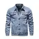 ZF YLYH Herren Jeansjacke Jacken Gewaschener Denim Übergangsjacke Frühlings Herbst Jacke Mantel Vintage Herrenjacke Klassische Denim Cargo Coat Slim Fit Jacket Übergangs(Blue,M)
