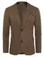PJ PAUL JONES Herren Tweed Sakko Sportlich Regular Fit Fischgrätmuster Business Jackett Anzugjacke (Rot-Kaffee, M)