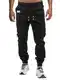 VMSUCIJ Herren Hose Chino Cargo Hose Jogginghose Baumwolle Casual Jogger Männer Modern Sport Jogginghosen für Herren Sweatpants mit elastischem Bund und Kordelzug und Taschen,Schwarz 02,M