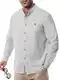 Suwangi Herren Langarmhemd Stehkragen Langarm Hemd Button-Down Freizeithemden Baumwolle Regular Fit Shirts