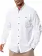 Suwangi Herren Langarmhemd Stehkragen Langarm Hemd Button-Down Freizeithemden Baumwolle Regular Fit Shirts