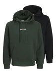 Jack & Jones Sweatshirt JJECORP Old Logo Sweat Hood Doppelpack 2PK Schwarz