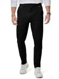 Herren Chino Hose Casual Chinohose Baumwolle Freizeithose Arbeitshose Stretch Outdoorhose Pants Trousers Business schwarz M
