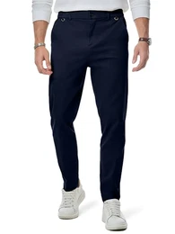Herren Chino Hose Casual Chinohose Baumwolle Freizeithose Arbeitshose Stretch Outdoorhose Pants Trousers Business Marineblau M