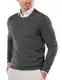COOFANDY Herren Strickpullover Feinstrick Pullover Rundhals Business Sweatshirt Langarm Strick Sweater Pulli Dunkelgrau M