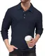 HMIYA Poloshirt Herren Langarmshirts Muscle Poloshirt Golf Freizeit Stretch Muskel T-Shirt Männer