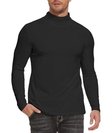SIHOHAN Herren Rollkragenshirt Basic Rollkragenpullover - Slim fit Langarmshirt Innenfleece Thermounterwäsche Oberteil Langarm Herren Rollkragen Pullover Longsleeve