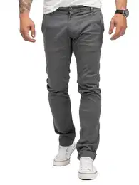 Herren Hose Stretch Chino Basic Sommer Hose Regular Fit Lange Hose Stoff Hose Sommerhose Männerhose H-379 Grau W32 L30