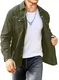 Meilicloth Cord Hemd Herren Hemdjacke Hemden Langarm Button Placke Langarm Regular Fit Casual Grün L