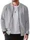 JMIERR Herrenjacke Leichte Dünne Bomberjacke mit Ärmeltasche Blouson Herbstjacke Herren Jacke Übergangsjacke Stehkragen Fliegerjacke Freizeit mit Tasche Grau M