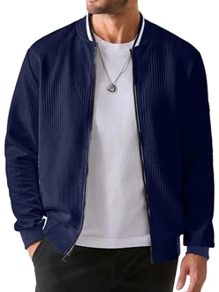 JMIERR Herren Übergangsjacke Bomberjacke mit Ärmeltasche Stehkragen