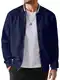 JMIERR Herren Jacken Übergang Leichte Dünne Herrenjacke Übergangsjacke Bomberjacke mit Ärmeltasche Blouson Herbstjacke Stehkragen Fliegerjacke Freizeit mit Tasche Blau M