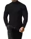Cooleep Pullover Herren Rollkragenpullover Rollkragenshirt Baumwolle Warmer Rollkragen Langarmshirts Solid Turtleneck für Herren Schwarz M