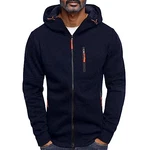 Generisch Hoodie Sweatjacke Herren Zip Up Kapuzenjacke Dunkelblau/Schwarz