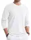 JMIERR Herren Pullover Dünner Pullover Herren Langarmshirt Strickpullover Rundhals T-Shirts Longshirt Modern Leichte Basic Solid Winter Oberteile Männer für Herren mit Tasche Weiß M