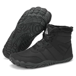 Barfußschuhe Herren Winterschuhe Damen Warm Gefüttert Winterstiefel für Rutschfeste Fitnessschuhe Winter Outdoor Unisex Schwarz 41 EU