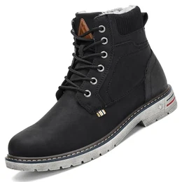 Winterschuhe Herren Damen Winterstiefel Winterboots Gefüttert Wanderschuhe Barfußschuhe Winter Wasserdicht Schneestiefel Warme Schneeschuhe Lakritz,GR.43