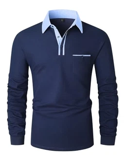 LIUPMWE Poloshirt Herren Langarm Getäfelt T Shirts Männer Hemd T-Shirt Slim Fit Golf Sports Blau (43) LIUPMWE Poloshirt Herren Langarm Getäfelt T Shirts Männer Hemd T-Shirt Slim Fit Golf Sports Blau (43)